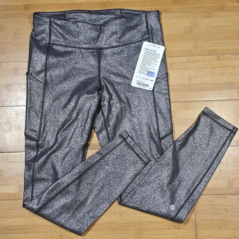 Lululemon Athletica Black and White Speckled Leggings